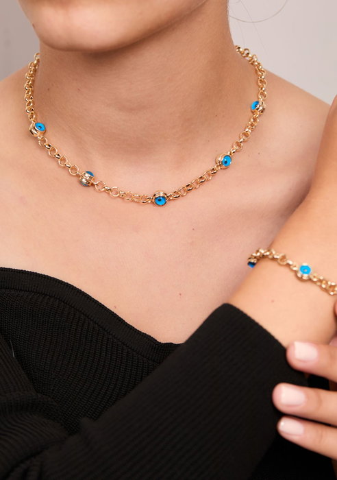 Heliophilia Silver Conjunto de Collar y Pulsera de Metal en Oro